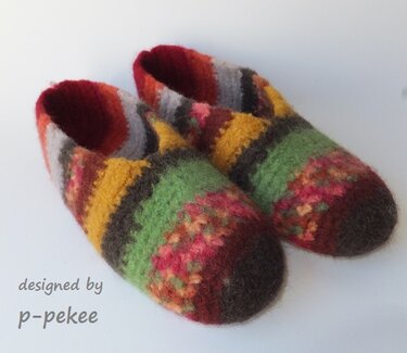 "Rolli-Pusch" gehäkelte Filzpuschen für Groß & Klein - Gr. 20 - 47 - Felting