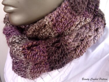 Infinity Scarf Unisex Pattern - Crochet