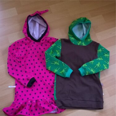 Kapuzen-Shirt, Größen 110/116 und 122/128 - Nähen