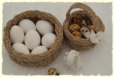 Natura - Osternest / Osterkörbchen - Häkeln