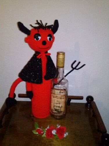 Anleitung Flaschen - Teufel - Häkeln