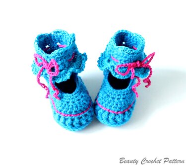 E-Book Häkelanleitung Babyschuhe mit Schleife