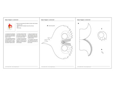 Maske – Papagei – Bastelvorlagen mit Anleitung - Basteln