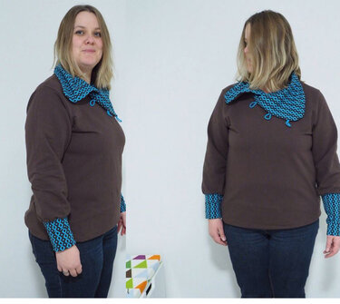 Kragen-Hoodie für starke Frauen Gr.48-56 - Bild 3