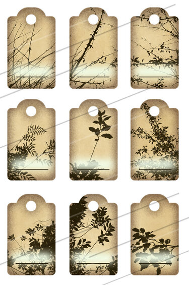 9 Geschenkanhänger / Tags – Digital Design - zum Ausdrucken für Scrapbooking - Basteln