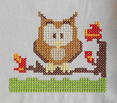 Kreuzstich-Stickdatei: Waldtier Eule Emil - Sticken