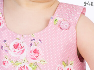 Sewing pattern baby pinafore dress ROSA tutorial file 3m/6m–3y/4y