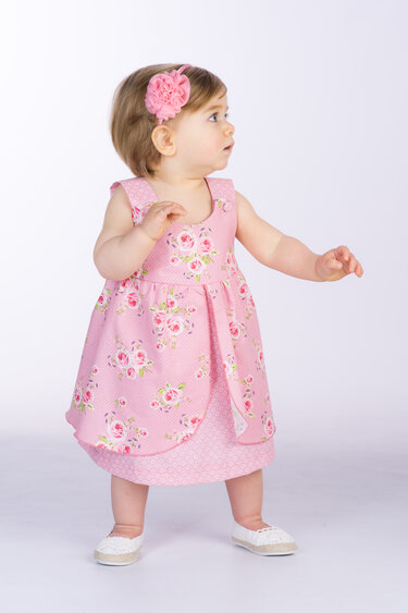 Sewing pattern baby pinafore dress ROSA tutorial file 3m/6m–3y/4y