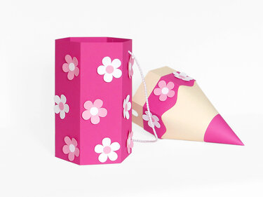 Geschenktasche  – Buntstift in Pink  – Bastelvorlagen und Anleitung - Basteln