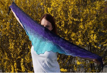 Anleitung zum stricken Tuch Sommertuch Dreieckstuch *Ondelette* - Bild 14