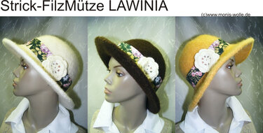 Sparset 3 mal Filzhut Filzmütze (Strick-Filz) - Felting