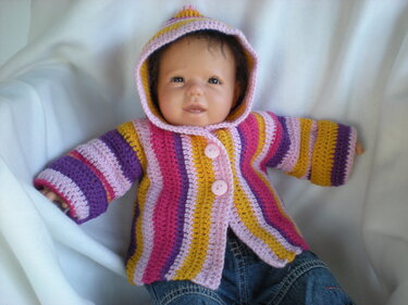 Babyjacke mit Kapuze - Häkeln