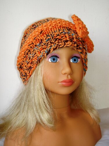 Strickanleitung Kinder-Mütze mit Schleife, Ku 48 - 52 cm  #026 - Bild 5