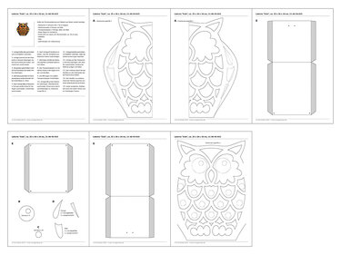 St. Martin-Laterne – Eule – Bastelvorlagen mit Anleitung - Basteln