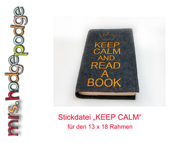 Stickdatei "Keep Calm and read a book" - Sticken