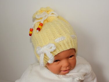 Strickanleitung Baby-Mütze Gr. 50 - 80, 0 - 9 Monate  #010 - Bild 7