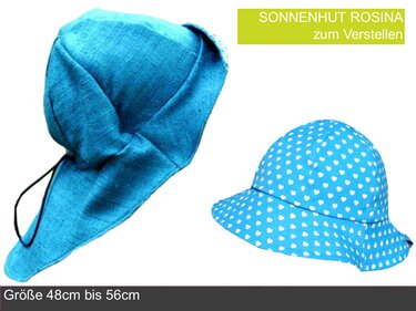 Sonnenhut zum Verstellen mit Nackenschutz - Nähen