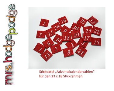 Stickdatei Adventszahlen Ith - Sticken
