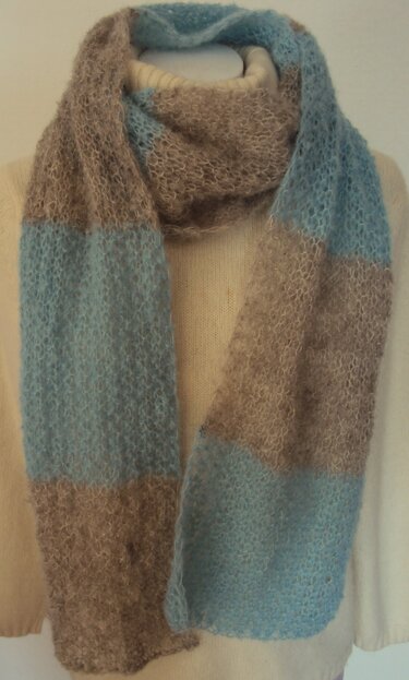 Schal mit Blockstreifen - Stricken