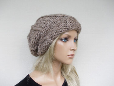 Strickanleitung für slouchy Beanie, Strickmütze LFB444, unisex, one size - Bild 8