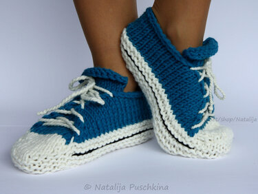 Schnell und leicht gestrickte Turnschuhe in 2 Designs - Größe 36/37 - Bild 8