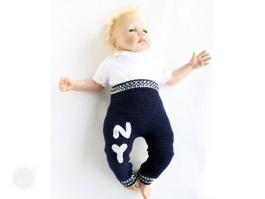 Baby and children's trousers "College", size 0 m.-8 y (2 var.) - Crochet