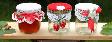 Jar lid for fruits - Sweet Fruits nicely wrapped - Crochet