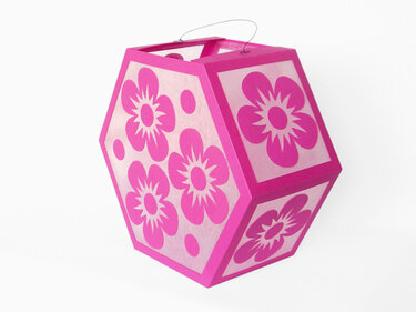 Rosa St. Martin-Laterne mit Blumen – Bastelvorlagen mit Anleitung - Basteln