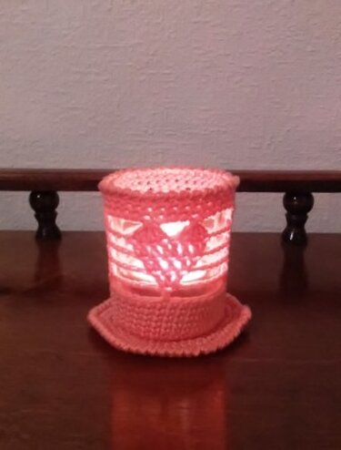 Teelicht "Heart" - Häkeln