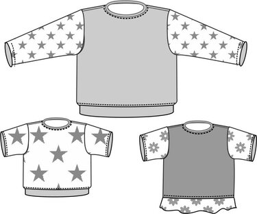 Kinder-Shirt, Größen 86/92 und 98/104 - Nähen