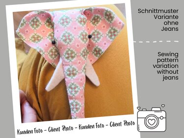 sewing keychain / elephant sewing pattern + tutorial /pdf / jeans upcycling