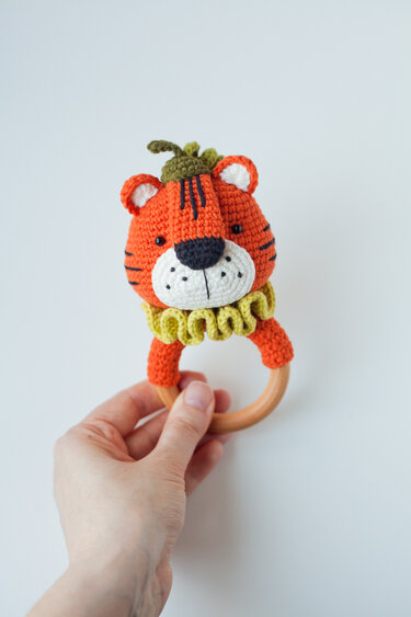 Tiger Baby Rattle Crochet Pattern