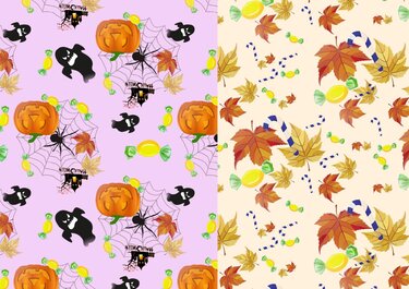 Autumn digital paper, Halloween paper - Crafts