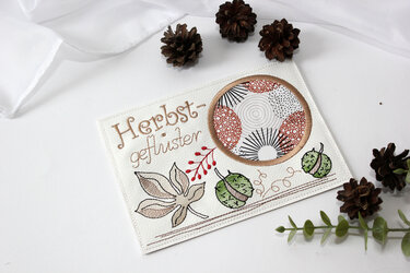 Stickdatei Herbst Untersetzer Mugrug Kastanien Herbstgeflüster - Sticken