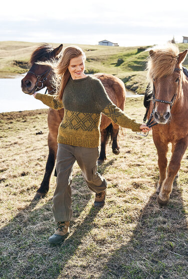 Von oben gestrickter Pulli mit Jacquardpasse - Bild 5