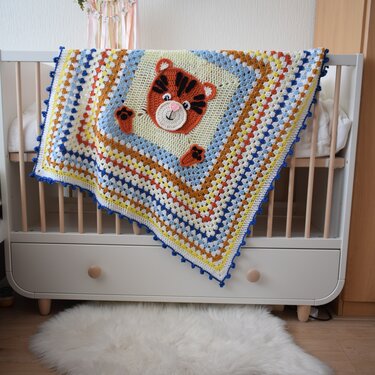 Crochet tiger blanket pattern- Crochet Baby Blanket Pattern- Crochet Jungle