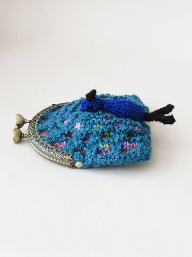 Peacock Coin Purse Knitting Pattern