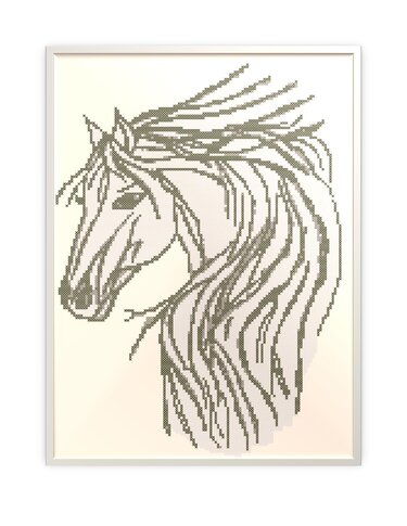 Cross stitch pattern silhouette horse head - Embroidery