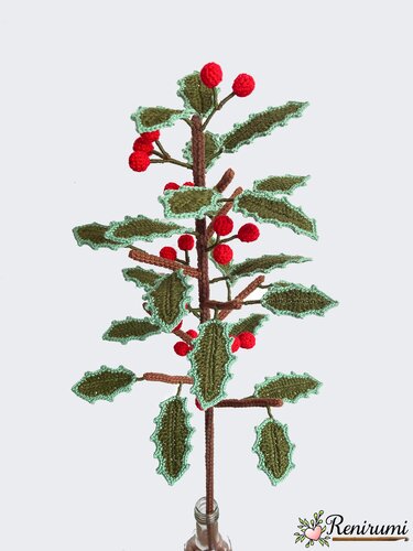 Crochet pattern ilex holly twig