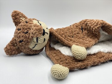 H&auml;kelanleitung - Schnuffeltuch / Schmusetuch Raubk&auml;tzchen - Häkeln