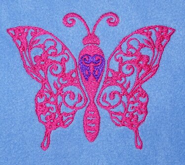 Stickdatei - Schmetterling Linie und Schnörkel Blumen Silhouette - Sticken