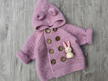 Pattern Knit Baby Cardigan - Knitting