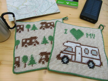 Häkelanleitung Doubleface-Topflappen Wohnmobil