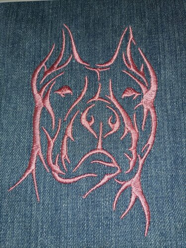 Stickdatei Pitbull Silhouette - 3 verschiedene Größen - Sticken