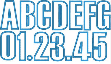 Stickdatei - 8cm Buchstaben und Zahlen Alphabet Zahl - Sticken