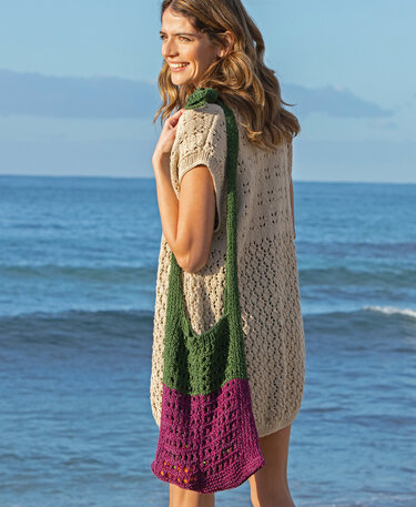 Strickanleitung Umhänge-Beuteltasche