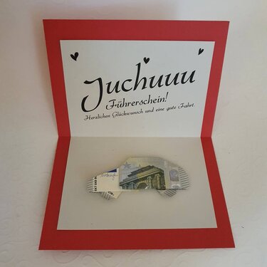 Origami Geldschein Auto 2D mit Räder (*) - Basteln