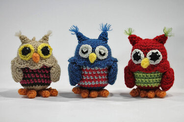 Häkelanleitung Ü-Pet Vögel Eule, Rabe und Papagei