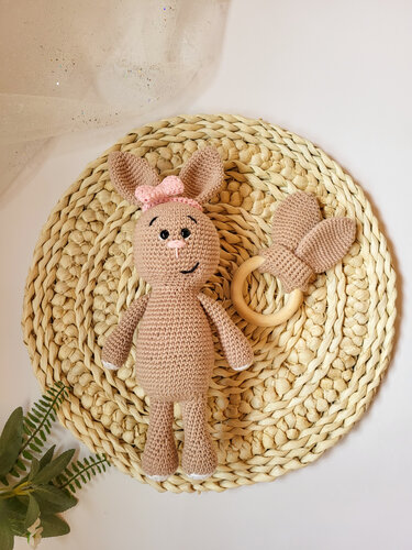 Graspering Toy Rabbit - Crochet