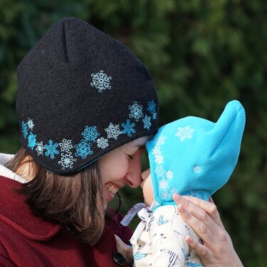 Stickdatei - Schneeflocken Bordüre für Mütze Toni - Sticken